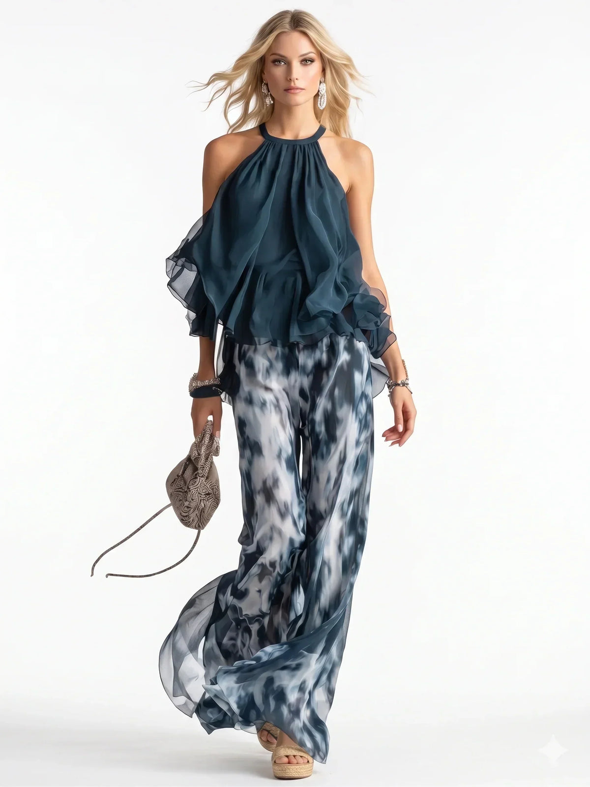 Elegantni set od dva komada od chiffon-a