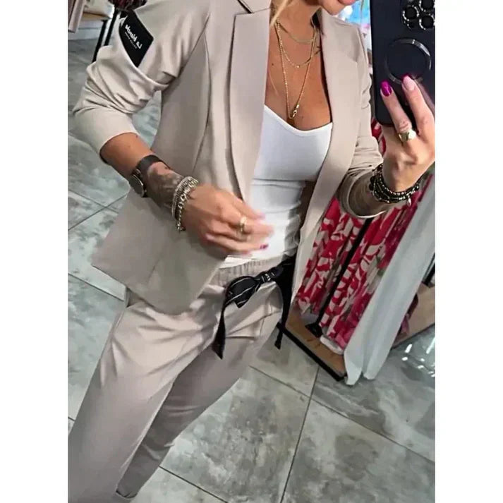 Vendula™ | Elegantní dvoudílný set s blazerem a jogger kalhotami