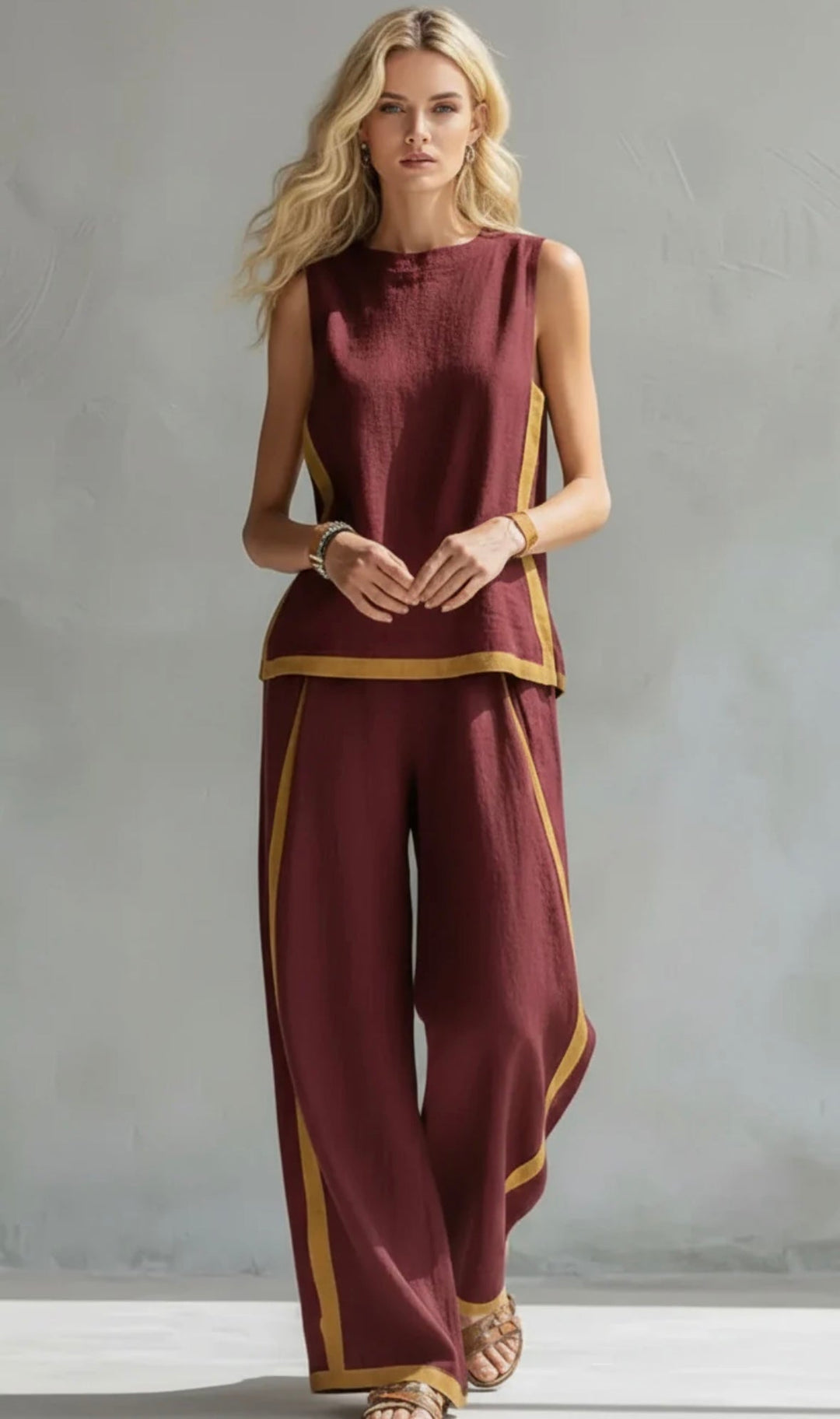 Valeria™ | Elegantni komplet s širokim hlačama