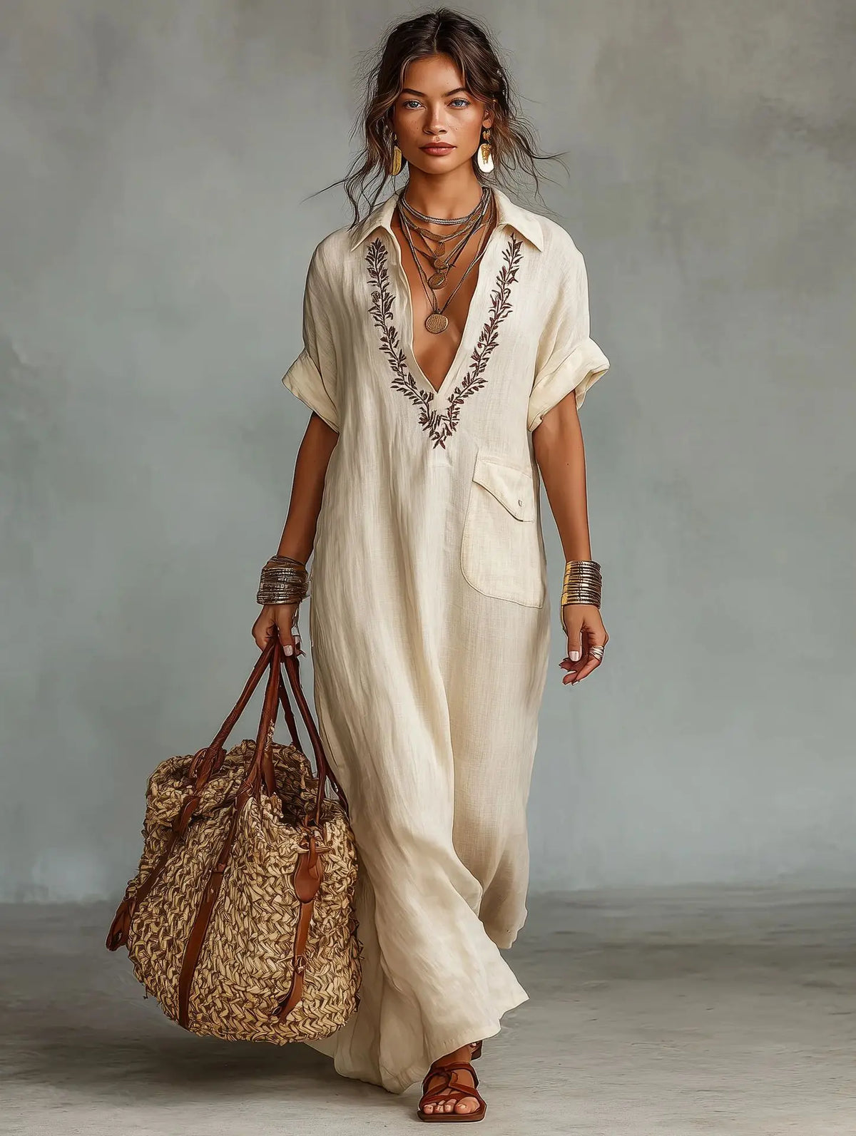 Marta | Duga Boho Haljina s Cvjetovima
