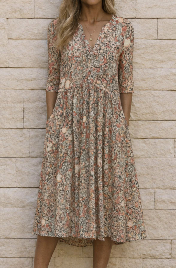 Harlow | Elegantní midi šaty s V-výstřihem