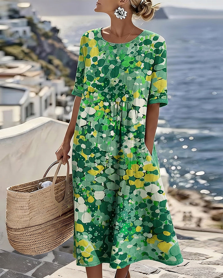 Flora | Volné květinové midi šaty