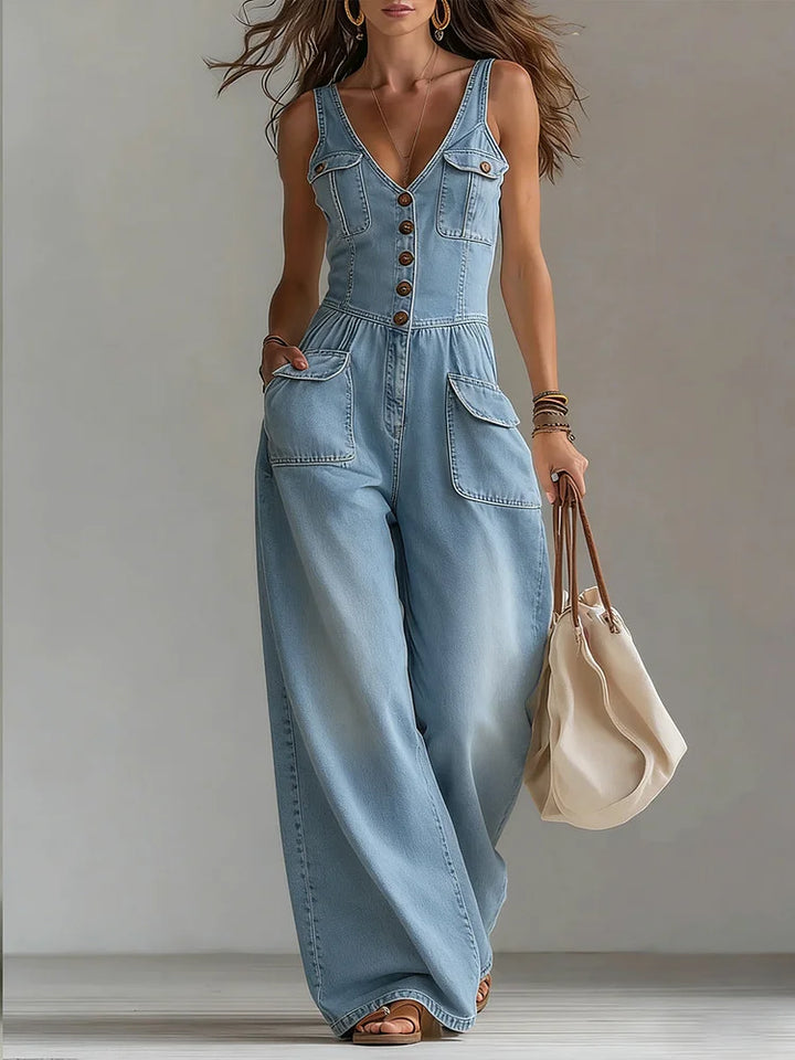 Elena | Denim overal se širokými nohavicemi