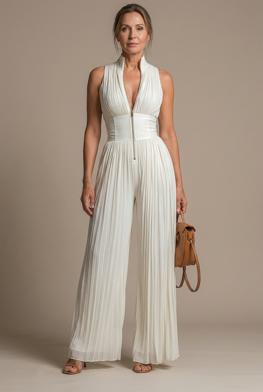 Lucía | Plisovaný overal z jemné gázy